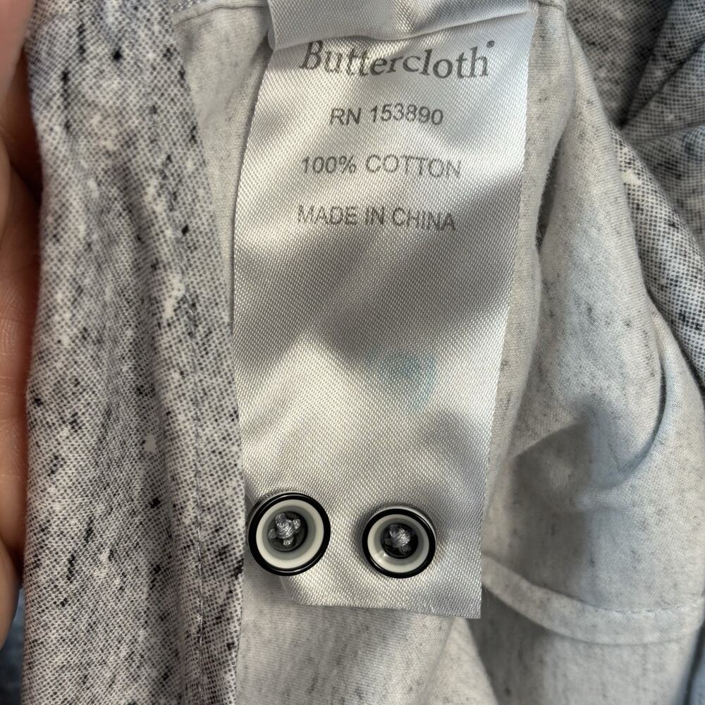 Buttercloth Mens Shirt Extra Large Gray Button Down Short Sleeve Golf Layer - Picture 5 of 8